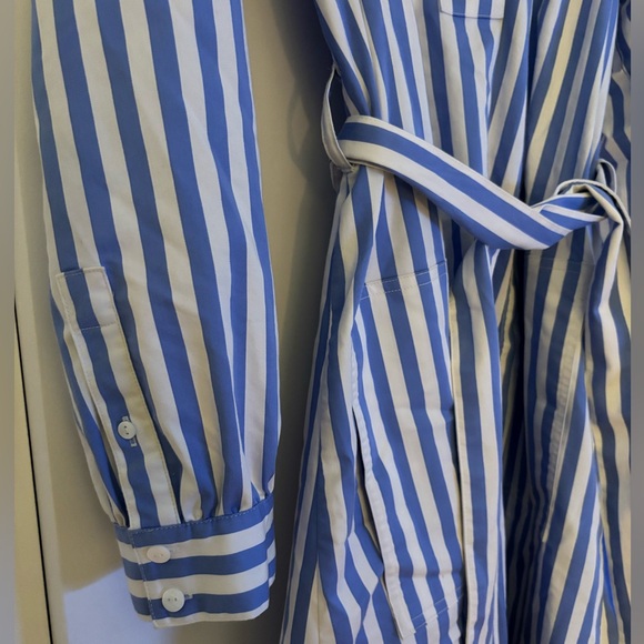 Club Monaco Half Placket Striped Midi Dress, Blue/Multi - Picture 7 of 7